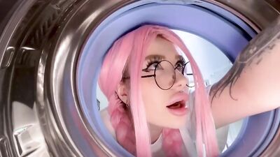 Fucked Step Sis While She Was Stuck In The Washing Machine