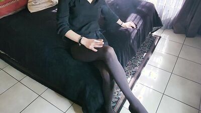 Admiring my chain smoking slut and her sexy wrinkled feet close up