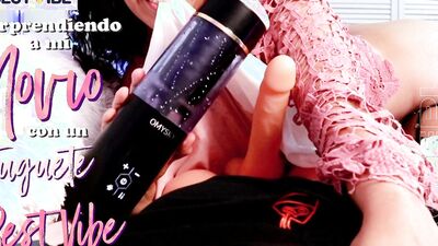 Your girlfriend gives you a masturbator from the BESTVIBE store guided straw roleplay english subtitles