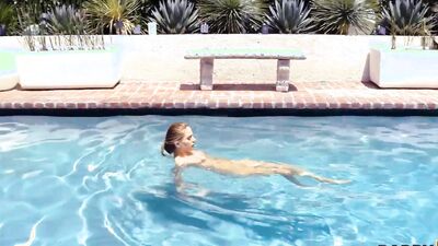 DADDY4K. Hung man stretches pussy of son's GF Sydney Cole near the swimming pool