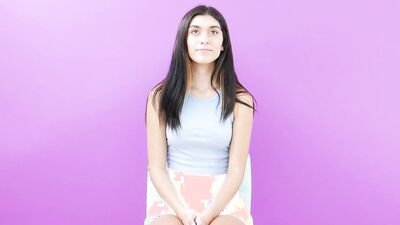 Beautiful College Brunette cums HARD at casting call audition