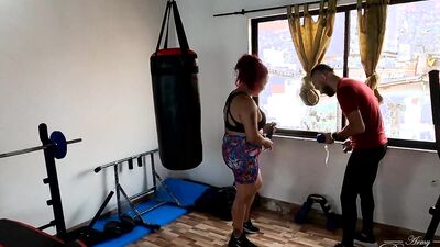 I fuck my stepmom in the home gym