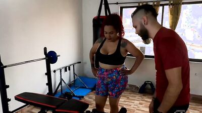 I fuck my stepmom in the home gym