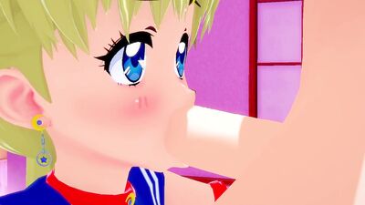 Horny Student Sailor Moon Passionately Sucks Dick l 3D SFM hentai uncensored