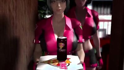 Two Japanese Pizza Delivery Girls Share Their Big Tits and Pussy to the Customer, Threesome