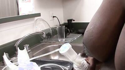 Lactation fantasy - ebony pumping milk