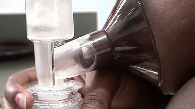 Lactation fantasy - ebony pumping milk