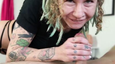 Petite German Step Sister with Dreadlocks want to Ride Bro and get Cum inside
