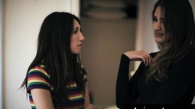Obsessed Babe Wants Rough Sex With Stepsister's Girlfriend In Exchange For Keeping Her Secret