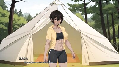 Tomboy Sex in forest HENTAI Game Ep.2 hot footjob in the tent !
