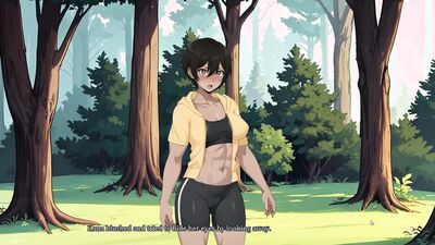 Tomboy Sex in forest HENTAI Game Ep.2 hot footjob in the tent !