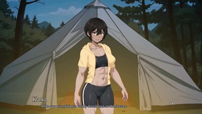 Tomboy Sex in forest HENTAI Game Ep.2 hot footjob in the tent !