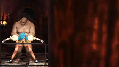 Beautiful female elf gets fucked by the big ogre in the dungeon