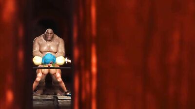 Beautiful female elf gets fucked by the big ogre in the dungeon