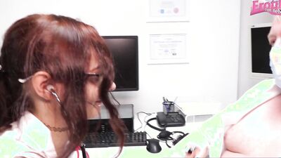 German skinny female doctor teen fuck with old ugly patient