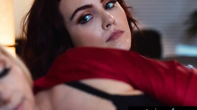 GIRLSWAY - Bored Brunette Wants Stepmom Christie Stevens' Attention! Devours & Rough Rides Her Pussy