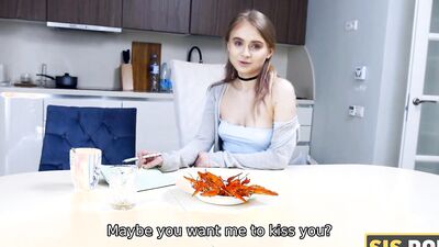 SISPORN. The best thing stepsister can offer him for help is her small cunt