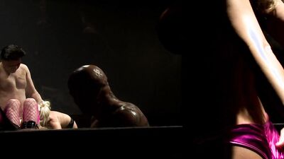 Captured blondes and brunettes love being used during group sex by the well endowed men