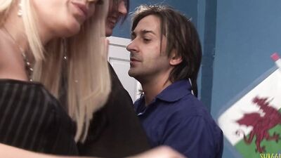 Sluts celebrating Independence Day by having group sex in the office