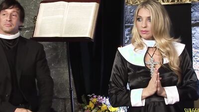 Religious milfs offer up their big boobs and itchy pussies for the group sex inside the church