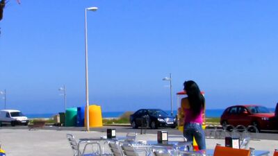 Hot group sex on a public spanish beach