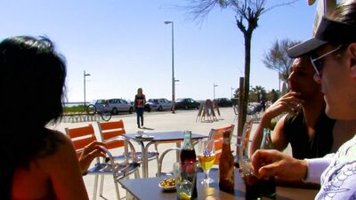 Hot group sex on a public spanish beach