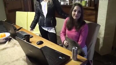 Hot group sex in the living room