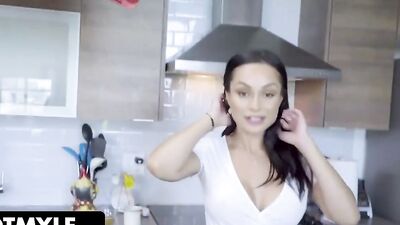 Busty Milf Gets Pounded On The Kitchen Floor By Her Stepson