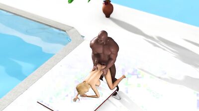 Group sex on the island. Black big guys fuck hot horny girls