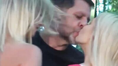 picnic turns into slutty group sex for dad and his girl