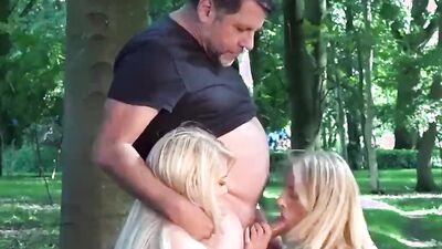 picnic turns into slutty group sex for dad and his girl