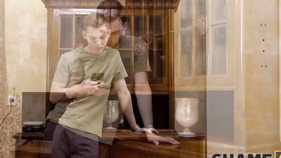 SHAME4K. Angela MILF was caught on stealing and owned by friend's stepson