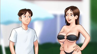 Summertime Saga #66 - Busty Girl Playing With Her Tight Pussy
