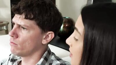 Skinny Stepsister Fucks Brother While Watching Her Favorite Show