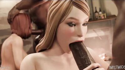 Deep Throat & Blowjob Compilation (animation with sound) 3D Hentai Porn SFM