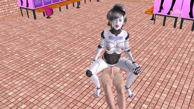 An Animated 3D Cartoon Porn Video - A Sexbot Robot Girl Giving Sexy poses then Riding a mans dick in Reverse Cowgirl Position.