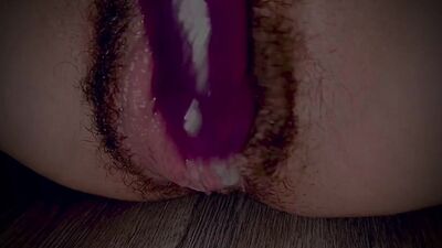 My step sister let me watch her fuck her hairy pussy to orgasm