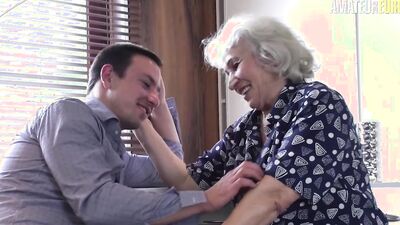 Hairy Grandma Maria Licked & Fucked By Big Dick StepSon - AMATEUR EURO