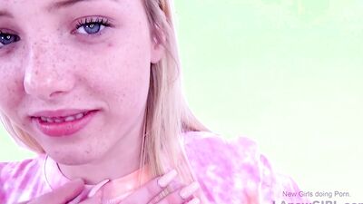 Beautiful Blonde Teen swallows cum