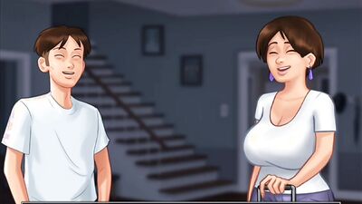 Summertime Saga #72 - Two Big Tits Mature MILFS in the House