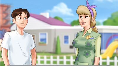 Summertime Saga #72 - Two Big Tits Mature MILFS in the House