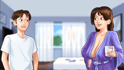 Summertime Saga #33 - HORNY LANDLADY Seduces Him in The Shower and Made Him Cum on HER