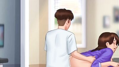 Risk of my teen stepsister catch us in the kitchen makes my stepmom horny. Morning quickie - Summertime Saga - Debbie 4