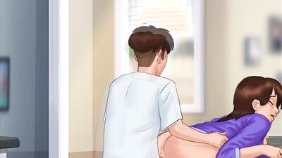Risk of my teen stepsister catch us in the kitchen makes my stepmom horny. Morning quickie - Summertime Saga - Debbie 4