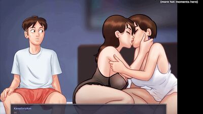 Summertime Saga - Stepmom and Step-Aunty Share Stepson's Cock in a Threesome - #47