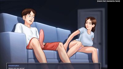Summertime Saga - Horny Busty Teen Stepsister Sucks her Stepbro's Huge Dick on Webcam - #30