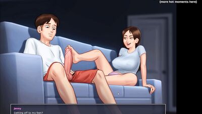 Summertime Saga - Horny Busty Teen Stepsister Sucks her Stepbro's Huge Dick on Webcam - #30
