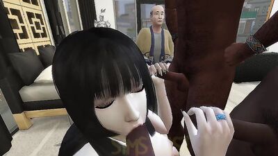 Japanese College Teen Pays Cuckold Stepfather's Debt - BLACKED BBC Gangbang - Wicked Whims