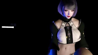 3D huge boobs slut got fucked so hard by two big black cocks