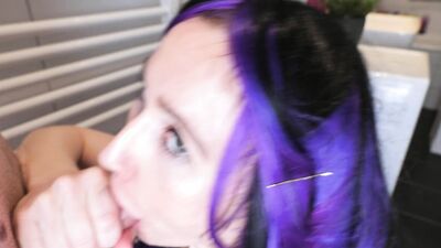Stepsis thanks with Deepthroat after she got stuck in Washing Machine